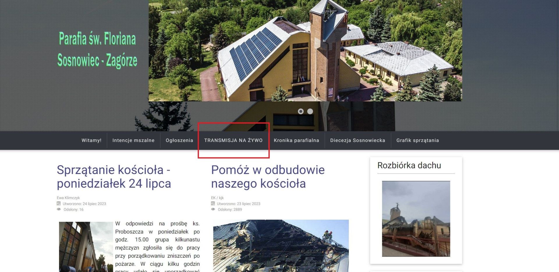 Transmisje Mszy świętych