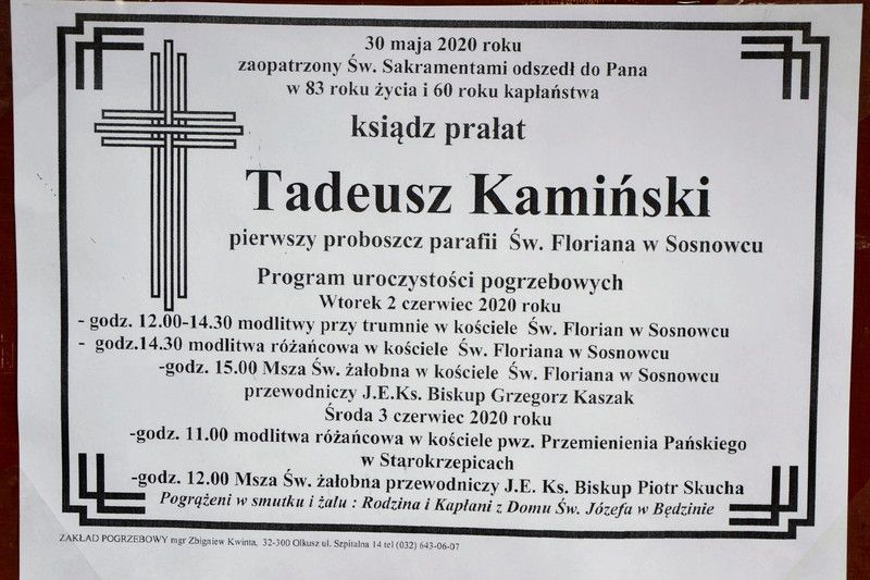 Pożegnaliśmy ks. Prałata Tadeusza Kamińskiego